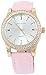 Gino Milano Women's Gold Leather Band Watch & Matching Tri-Fold Wallet Set - Blush Pink