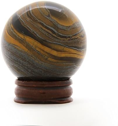 NSC Trading 2" (50mm) Yellow Tiger's Eye Tiger Iron Crystal Ball Sphere