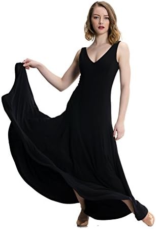 Miari Standard Smooth Regina Ballroom Dance Dress (Medium, Black)