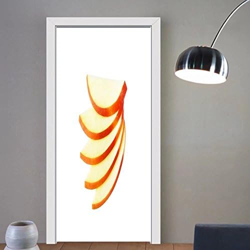 Summer Price custom made 3d Door Wall Mural Wallpaper slices of apple isolated on white background For Room Decor 30x79