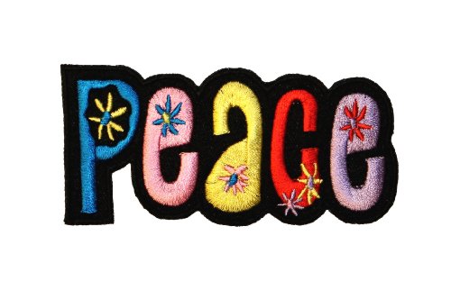 Peace Embroidered Iron On Hippie Applique Patch