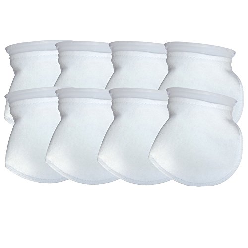 Aquatic Experts7 inch Ring Filter Socks 200 Micron, Filter Socks for Saltwater Aquarium, Sump Filter Sock, Felt Aquarium Socks, Reef Filter Sock (8 Pack, 7" x 8")
