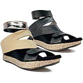Modzori Olivia Women’s Reversible Mid-Wedge Sandal - 4-Way to Wear