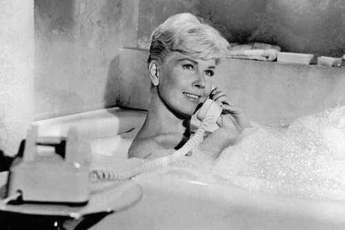 Doris Day In Pillow Talk On Telephone In Bubble Bath 11x17 Mini