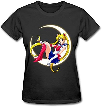 Women's Sailor Moon Japanese Logo Black Tshirts