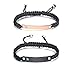PJ Jewelry Personalized Custom His and Hers Handmade Rope Braided Nameplate ID Matching Couple Bracelets for Lover