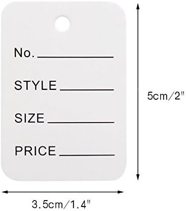 jijAcraft 1000Pcs Pre-Punched White Price Tags, 3.5x5CM Clothing Garment Price Labels/Tickets/Tags - Image 3