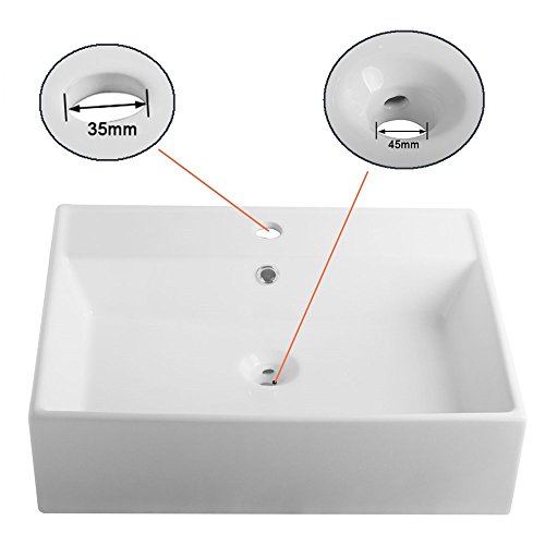 DHYH White Ceramic Rectangle Above Counter Basin (D-LSE-8113)