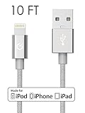 Volts 10ft Lightning Cable to USB [Apple MFi Certified] Charger w/ Ultra Compact Connector Head for Apple iPhone 6 / 6s / 6 plus, iPod, iPad & more (3 meter - Silver)
