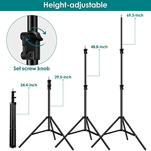 TBJSM Ring Light Kit 18 inch 6000K Dimmable LED Ring Light with Light Stand Carrying Bag Cold Shoe Adapter for Camera Smartphone iPad YouTube TikTok Self-Portrait Shooting Black