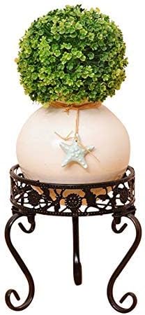 Plant Stand Metal Plant Stand Potted Irons Art Planter Supports Floor Flower Pot Holder Round Rack Display with Scroll Pattern Perfect for Home, Garden, Patio (Medium)