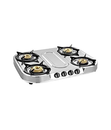 Sunflame Spectra Steel 4 Burner Gas Stove (Silver)