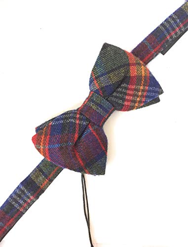 Ted Baker Wool Check Bow Tie Red Multicolour