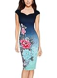 Vfemage Womens Elegant Floral Printed Cocktail Party Casual Sheath Dress