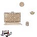 UBORSE Women's Floral Pearl Beaded Evening Handbags Party Clutch Bridal Purse Golden