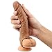 Extra Large Coffee Color 9 INCH Realistic-Condom-Thick-Girth-Enhancer-Enlarger-Extender-Growth-Sleeve-