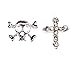 Premium Quality Nail Art Set of Metal 3D Decorations In Different Designs / Shapes Including Silver Skulls, Skulls With Rhinestones, Crowns With Crystals And Crosses With Jewels By VAGA