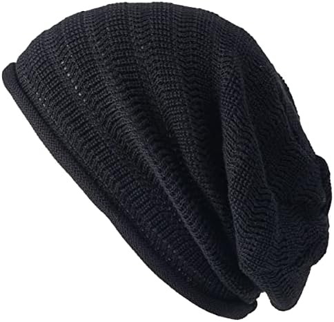 Summer Beanie Slouch Hat, Thin Baggy Knit Cap for Women and