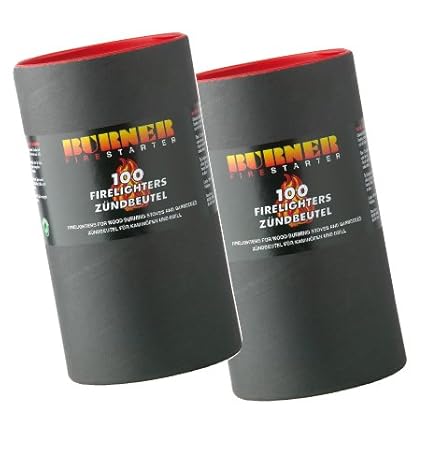Burner Grill, Ofen und Kamin Anzünder Zündbeutel 2 x 100er Dose