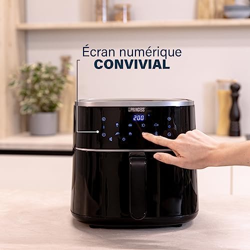 Friteuse à Air 6L XXL, Airfryer Numérique avec 6 Programmes, Écran Tactile LED, Économe en Énergie, Moins d’Huile, Revêtement Antiadhésif, 1500 W, 182244