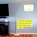 Brightech Mason Arc Floor Lamp - Modern Corner Standing Lamp with Unique Hanging Drum Lamp Shade for Living Room - Bright Overhead, Curved Hanging Light for Bedroom. Library, Den - Nickel