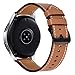 NewWays for Galaxy Watch 46mm Bands, 22mm Soft Leather Replacement Strap for Galaxy Watch 3 45mm, Gear S3 Frontier, Brown