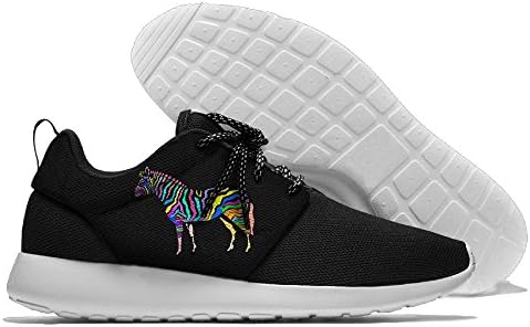 Pattern Colorful Zebra Animal Men's Fashion Casual Black Shoes