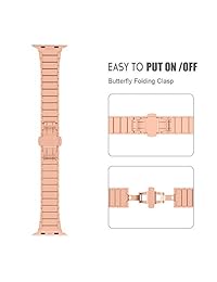 NotoCity Compatible Apple Watch 4 3 2 1 correa de acero inoxidable pulsera con cierre de mariposa plegable reloj correa compatible con Iwatch Series 4 3 2 1