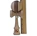 Kotaro Kendama Natural Vertical Walnut Striped Ball Deluxe Pro Toy Catch Game with Extra String and Carrying Holster