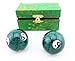 JapanBargain 3298, Chinese Baoding Balls Hand Exercise Therapy Balls Stress Reliefe Balls, Taichi Pattern, Green Color