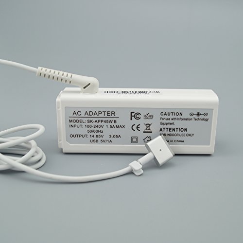 T-QuickÂ® 45W Magsafe 2 Power Adapter Charger for Macbook Air 11'' 13'' Inch A1465 A1466 MD592LL/A Md231 [14.85V 3.05A T-Type Connector ]