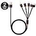 [2 Pack] USB Charging Cable, 4 in 1 Multiple USB Charger Cable Adapter Connector with Micro USB/Mini USB Ports Compatible with Phone, iPad Air Mini, iPod Touch Nano, Galaxy and More