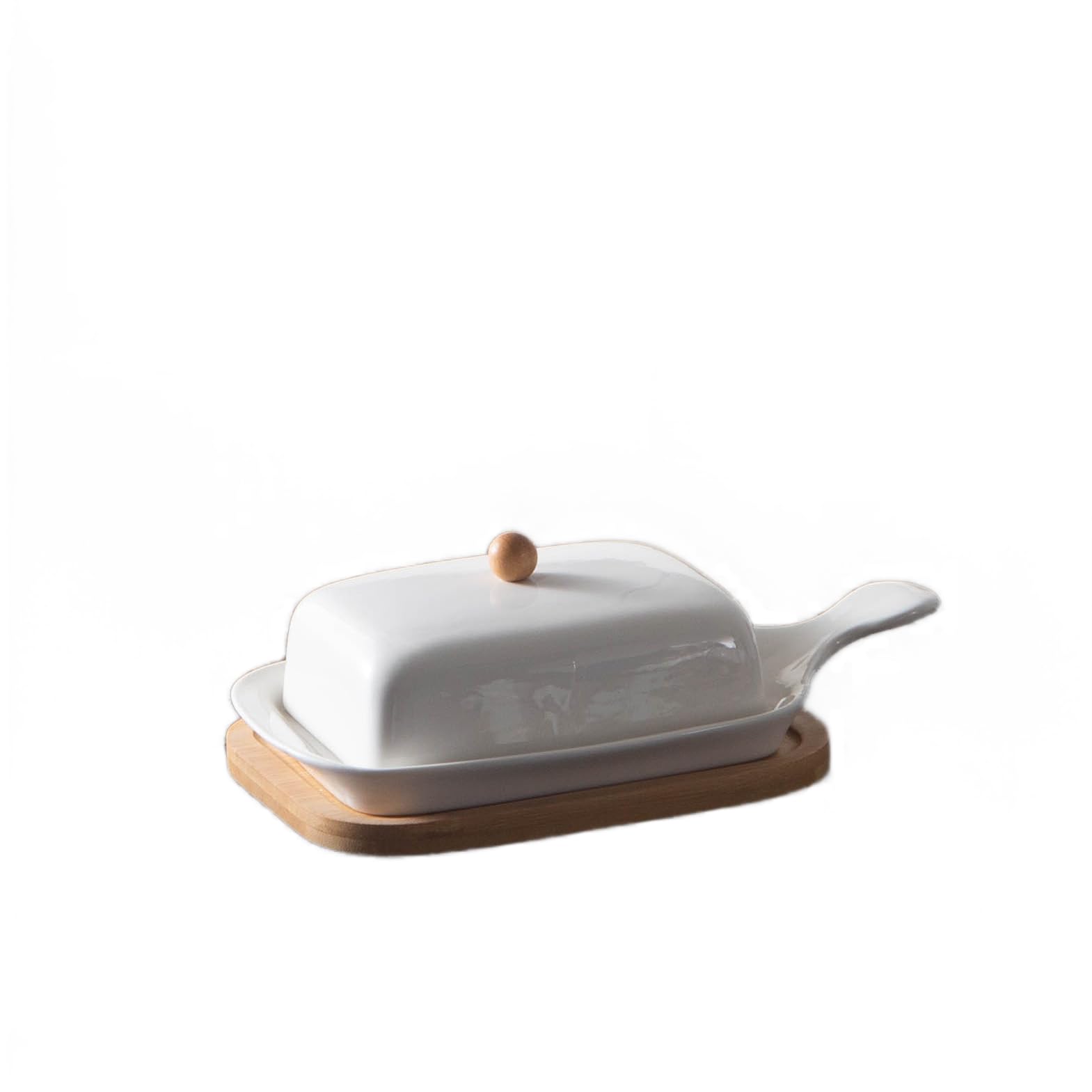 Ceramic Covered Butter Dish with Lid, Farmhouse Dishes, Butter Holder, Butter Crock for Counter,3pcs Set