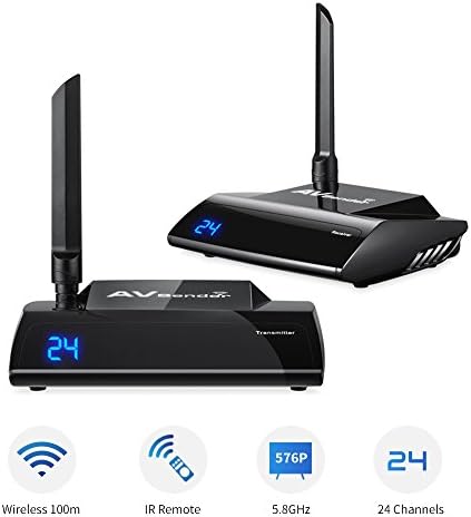 SainSonic PAT-580 Upgrade Version 5.8GHz 24 Channel HDMI TV Wireless SD Audio Video Transmitter and Receiver, IR Remote Control AV Sender, Support TV Set Top Box