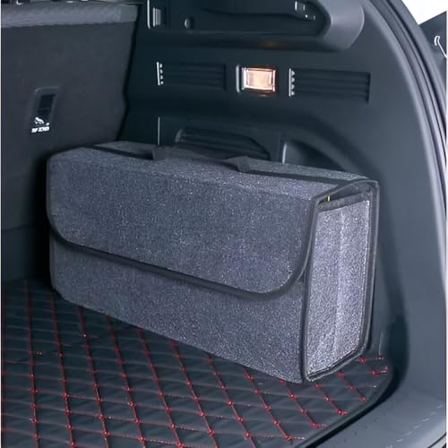 Organizador De Porta-Malas Premium Em Feltro Cinza, Grande Capacidade, Antiderrapante, Dobrável, Portátil Com Alça, Para Armazenar Ferramentas, Brinquedos, Acessórios E Viagens, Marca VARENZIA