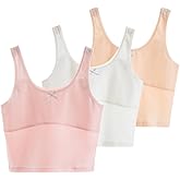 Amuhou Girls Crop Top Cami Cotton Lined Training Bra