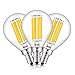 CRLight LED Globe Bulb 6W 3200K Soft White 700LM, 70W Equivalent E12 Candelabra Base Dimmable LED Filament Bulbs, G14(G45) Clear Glass Globe Shape, 360 Degrees Beam Angle, 3 Pack