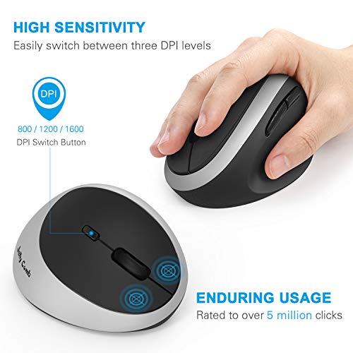 Wireless Vertical Mouse, Jelly Comb Wireless Mouse 2.4G High Precision