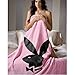 Playboy Classic Black Bunny Head with Tuxedo Covertures Blanket, Full/Queen, Solid Pink