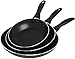Lux Decor Collection Aluminum Nonstick Frying Pan Set - 3 Piece (8 Inches, 9.5 Inches, 11 Inches) - Fry Pan Cookware Set - Non stick Skillet Set- Kitchen Pans- Dishwasher Safe