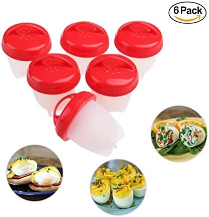 Egglettes Egg Cooker, Silicone Egg Boiler Egg Poacher with Hard Soft Make, BPA Free Non Stick Silicone for boiling and steaming As Seen On TV, 6 PACK
