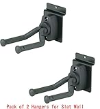 Top Stage JX-10 Set of 2 Guitar Hangers Slatwall Display Stands, Black