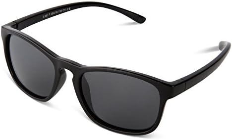 Rubber Flexible Kids Polarized Sunglasses Retro Style Ages 1-4 Years Old (Black, Smoke)