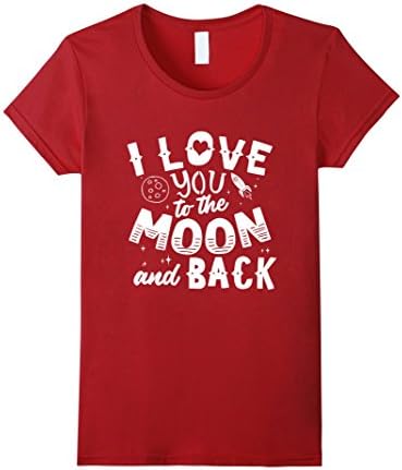 Women's I love you to the Moon and back t-shirt Large Cranberry