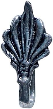 Abhooshan Women's Leafy Press On Nose Ring/Pin Oxidized In Silver Alloy - No Piercing Required