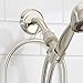 mDesign Modern Metal Hanging Bath and Shower Caddy Organizer for Hand Held Shower Head and Hose - Storage for Shampoo, Conditioner, Hand Soap - 4 Swivel Shelf Format - Satin