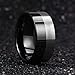 King Will Basic Men 10mm Tungsten Carbide Ring Black Silver Wedding Band Brushed Comfort Fit