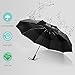 Wsky Auto Windproof Umbrella - Best 10 RIBS Folding Travel Umbrella with Bonus Leather Cover for Men Women - Perfect for Travel, Rain, Storms, or Harsh Outdoors ...