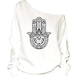 Nawoshow Women's Pullover Casual Off the Shoulder Slouchy Sweatshirt Long Sleeve Hoodie