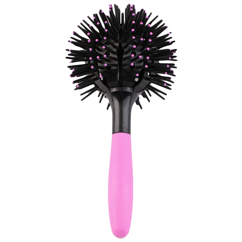 Hair Styling Brush Round Ball Hair Brushes 3D 360 Degree Scalp Massage Spherical Shape Curling Hair Brush for Girls 21.5cm
